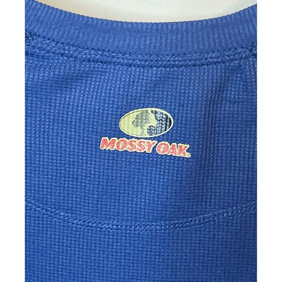 Mossy Oak Shirt Mens Large Red Henley Thermal Waffle Knit Base Layer Casual Tee - Picture 5 of 5